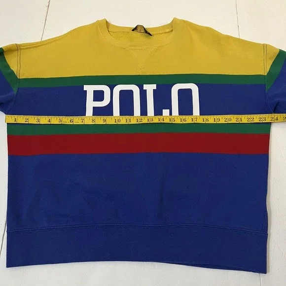Polo Ralph Lauren Mens Striped Colorblock Crewneck Sweatshirt Size M